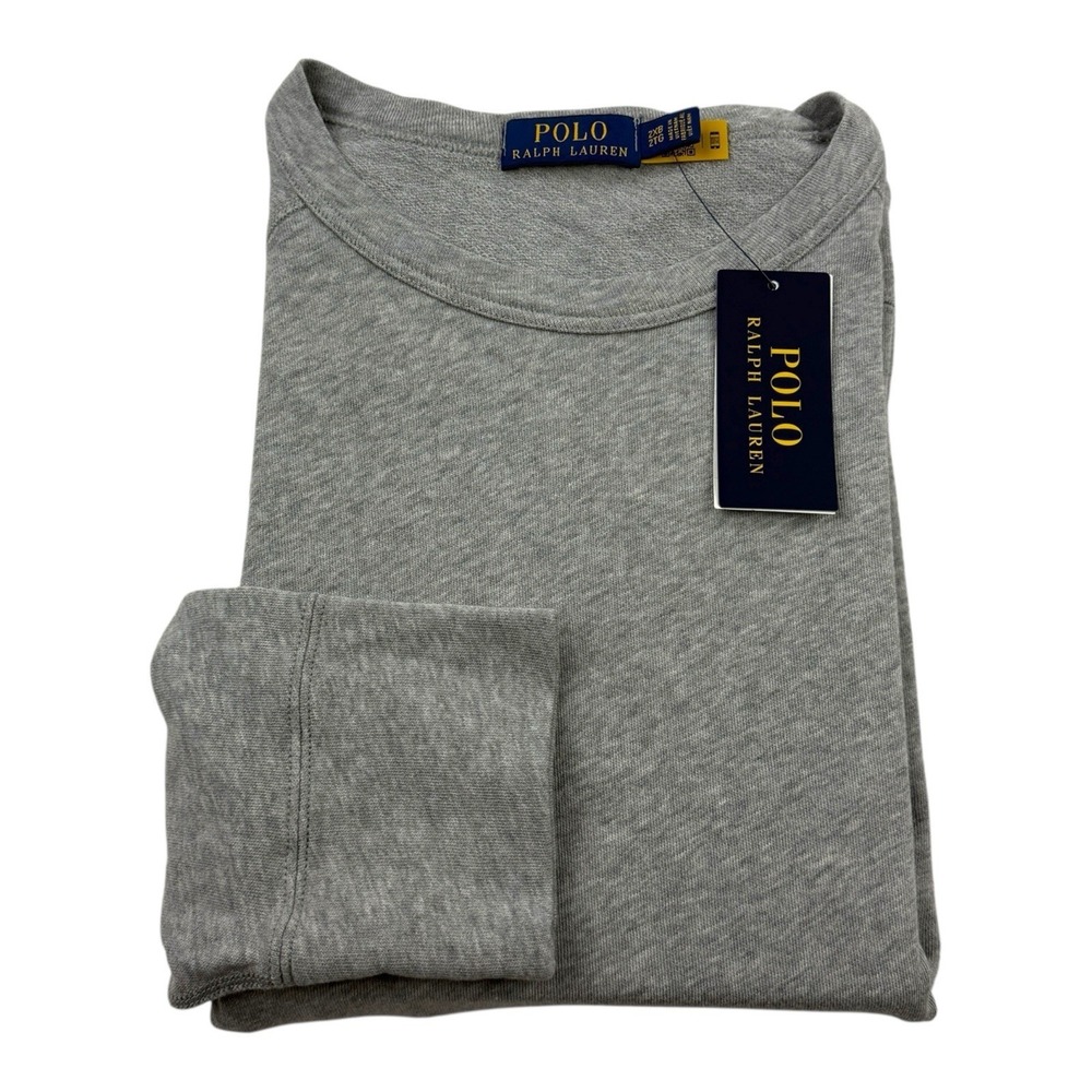 Polo Ralph Lauren Heather Gray Cotton Lightweight Terry Cloth Crewneck 2XB NWT